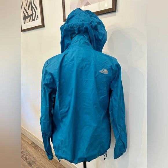The North Face bright blue rain wind breaker jacket  SZ L UC camping hiking VTG - Picture 9 of 13